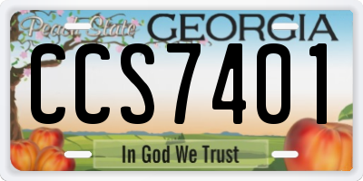 GA license plate CCS7401