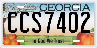 GA license plate CCS7402
