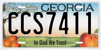 GA license plate CCS7411