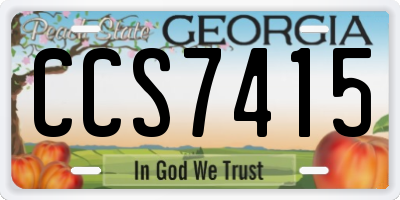 GA license plate CCS7415