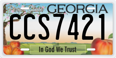 GA license plate CCS7421