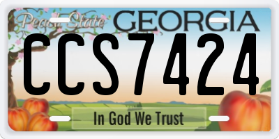 GA license plate CCS7424