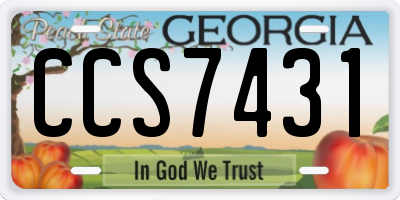GA license plate CCS7431