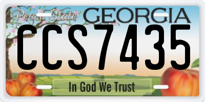 GA license plate CCS7435