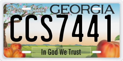 GA license plate CCS7441