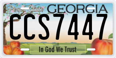 GA license plate CCS7447