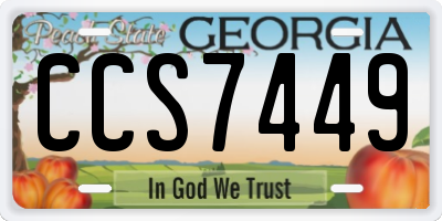 GA license plate CCS7449