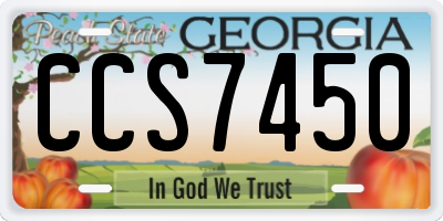 GA license plate CCS7450