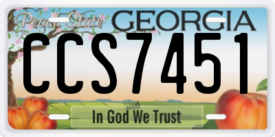 GA license plate CCS7451