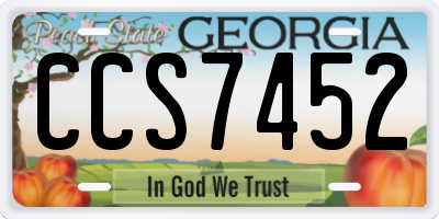 GA license plate CCS7452