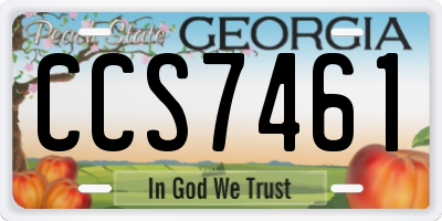 GA license plate CCS7461