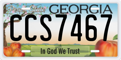 GA license plate CCS7467