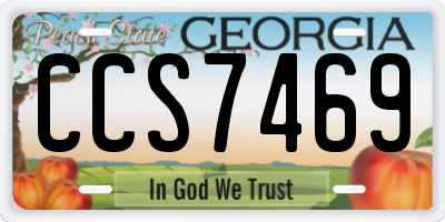 GA license plate CCS7469