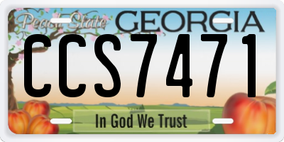 GA license plate CCS7471