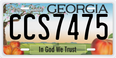 GA license plate CCS7475