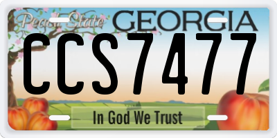 GA license plate CCS7477