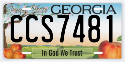 GA license plate CCS7481