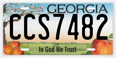 GA license plate CCS7482