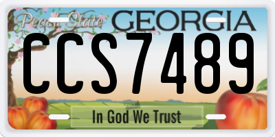 GA license plate CCS7489