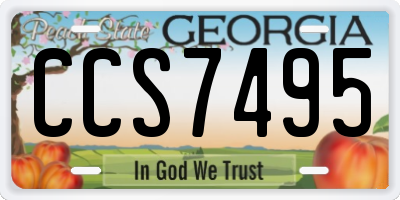 GA license plate CCS7495