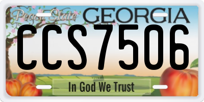 GA license plate CCS7506