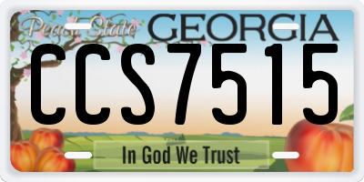 GA license plate CCS7515