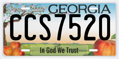 GA license plate CCS7520