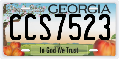 GA license plate CCS7523