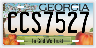 GA license plate CCS7527