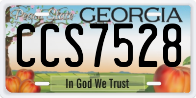 GA license plate CCS7528