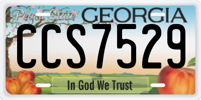 GA license plate CCS7529