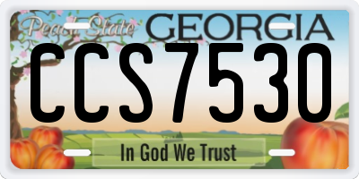 GA license plate CCS7530