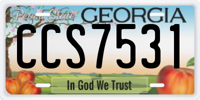 GA license plate CCS7531