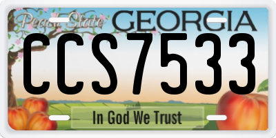 GA license plate CCS7533