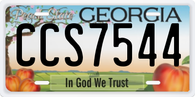 GA license plate CCS7544