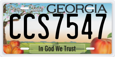 GA license plate CCS7547