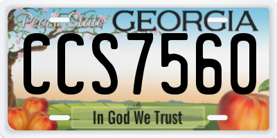 GA license plate CCS7560