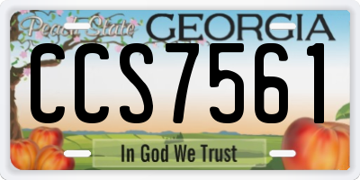 GA license plate CCS7561