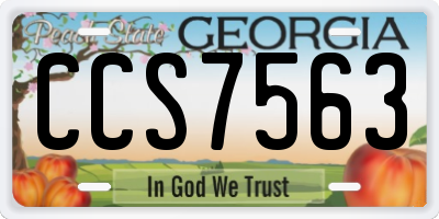 GA license plate CCS7563