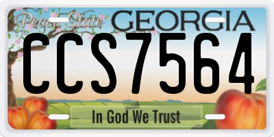 GA license plate CCS7564