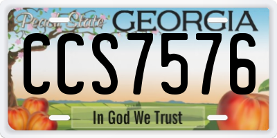 GA license plate CCS7576