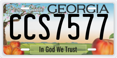 GA license plate CCS7577