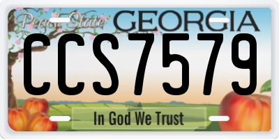 GA license plate CCS7579