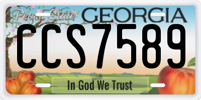 GA license plate CCS7589