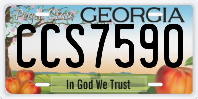 GA license plate CCS7590
