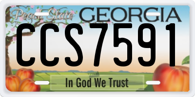 GA license plate CCS7591