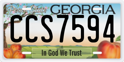 GA license plate CCS7594