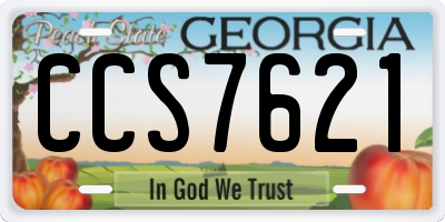 GA license plate CCS7621