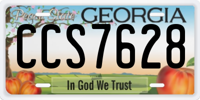GA license plate CCS7628
