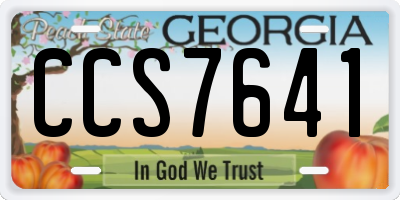 GA license plate CCS7641